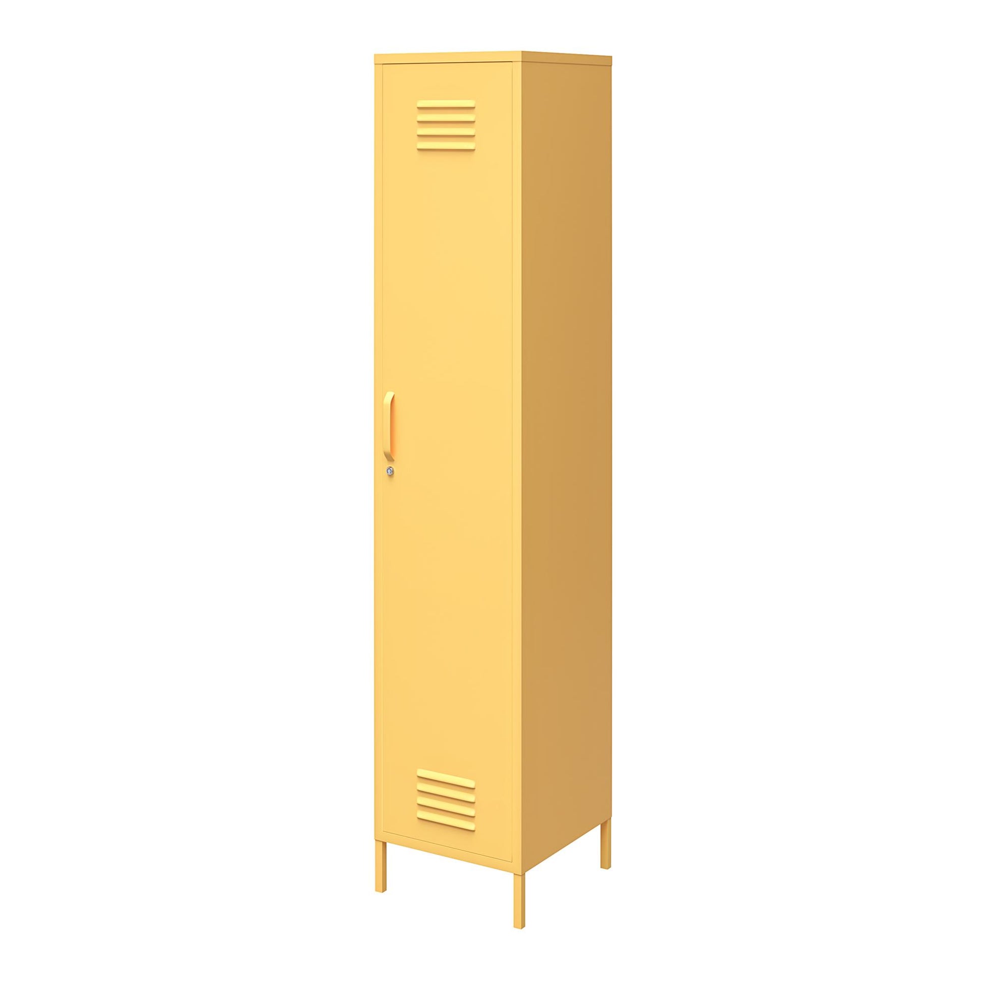 Cache Single Metal Locker Storage Cabinet, Yellow - Yellow