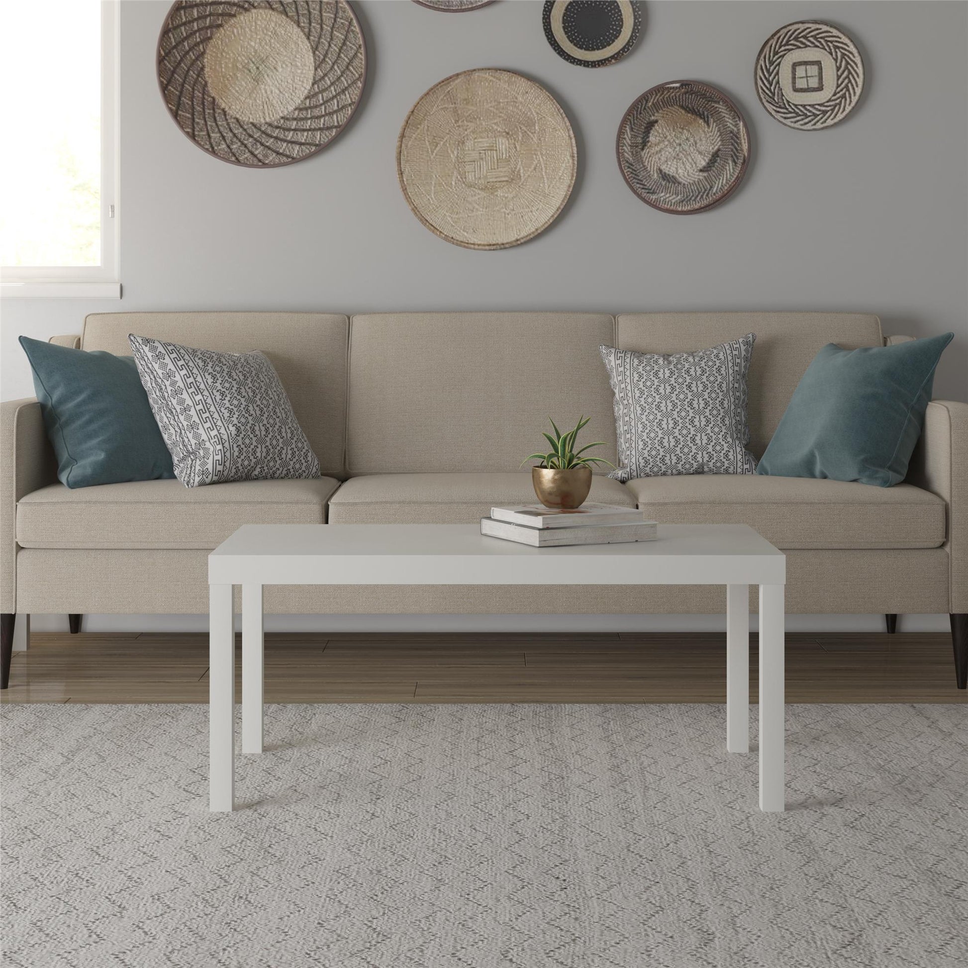 Parsons Coffee Table, White - White