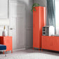 Cache 2 Door Metal Locker Accent Cabinet - Orange