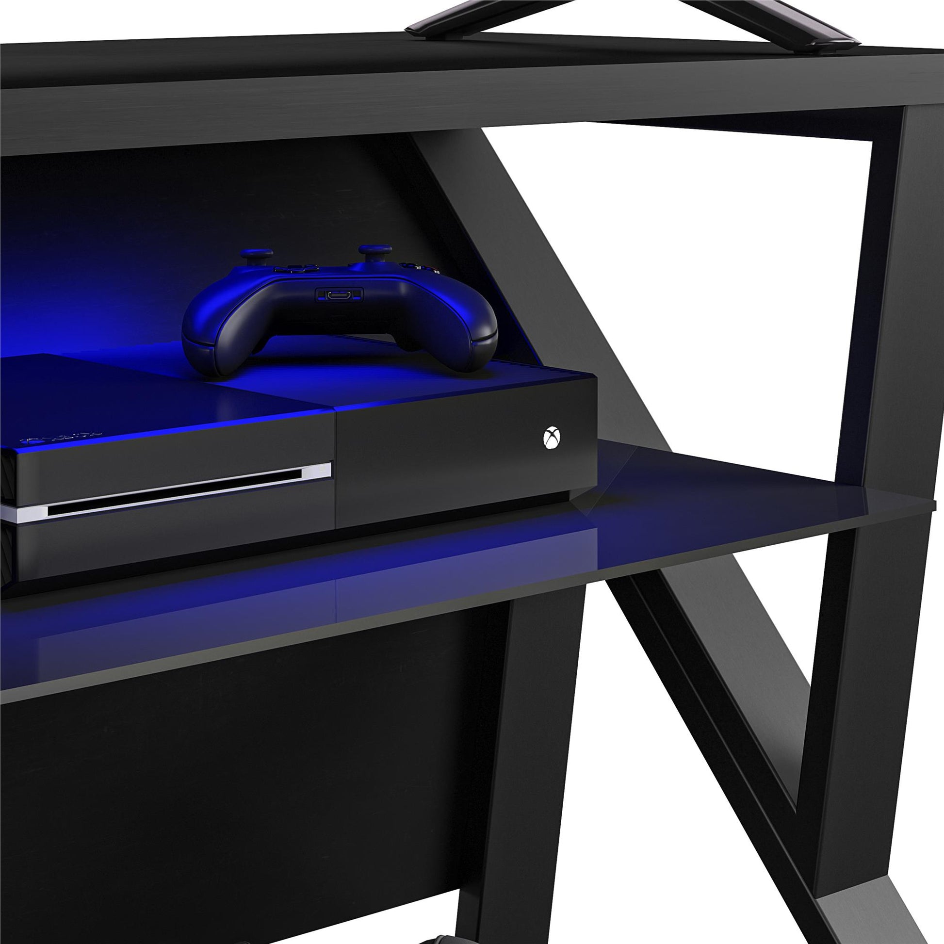 Genesis Gaming TV Stand for TVs up to 70 Inch with LED Lights - Black