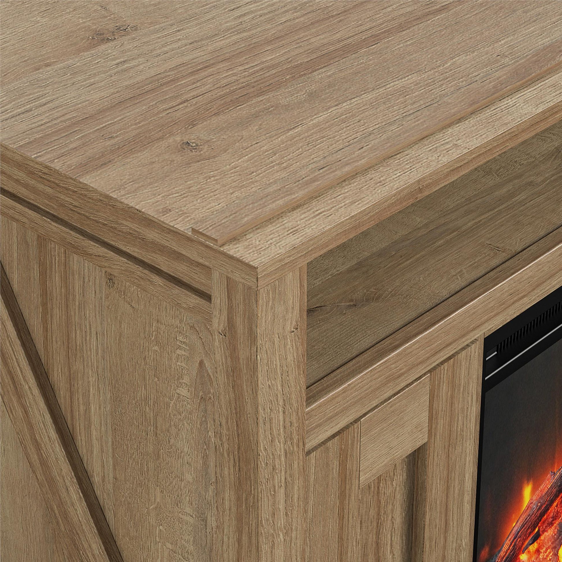 Farmington Electric Fireplace TV Console for TVs up to 50 Inch - Natural