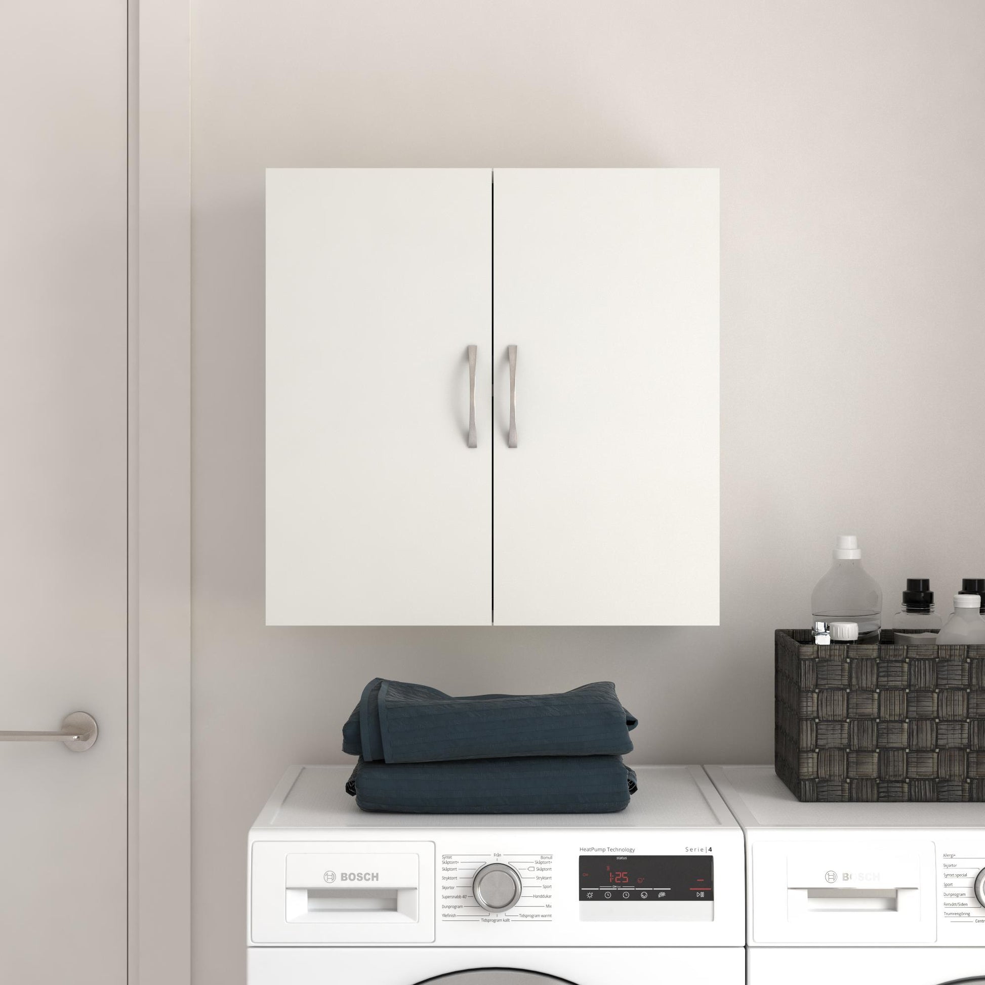 Basin 24 Inch 2 Door Wall Storage Cabinet  - White