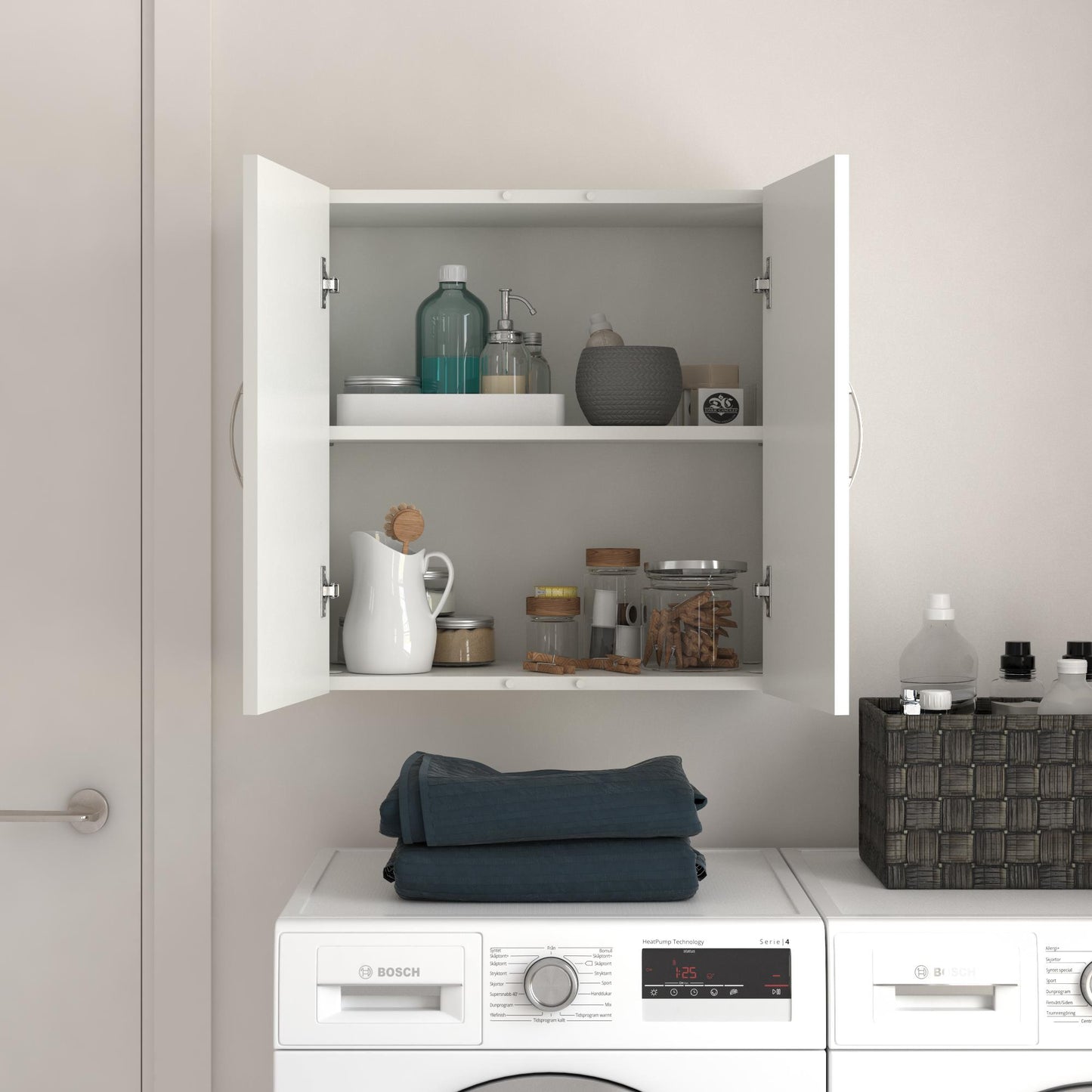 Basin 24 Inch 2 Door Wall Storage Cabinet  - White