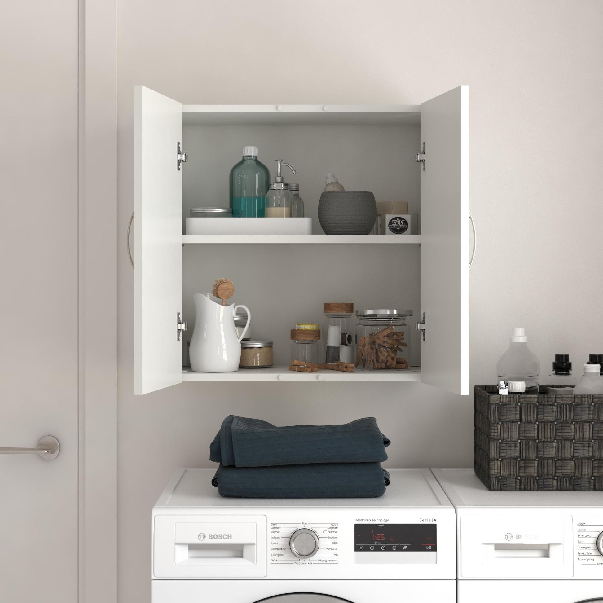 Basin 24 Inch 2 Door Wall Storage Cabinet  - White