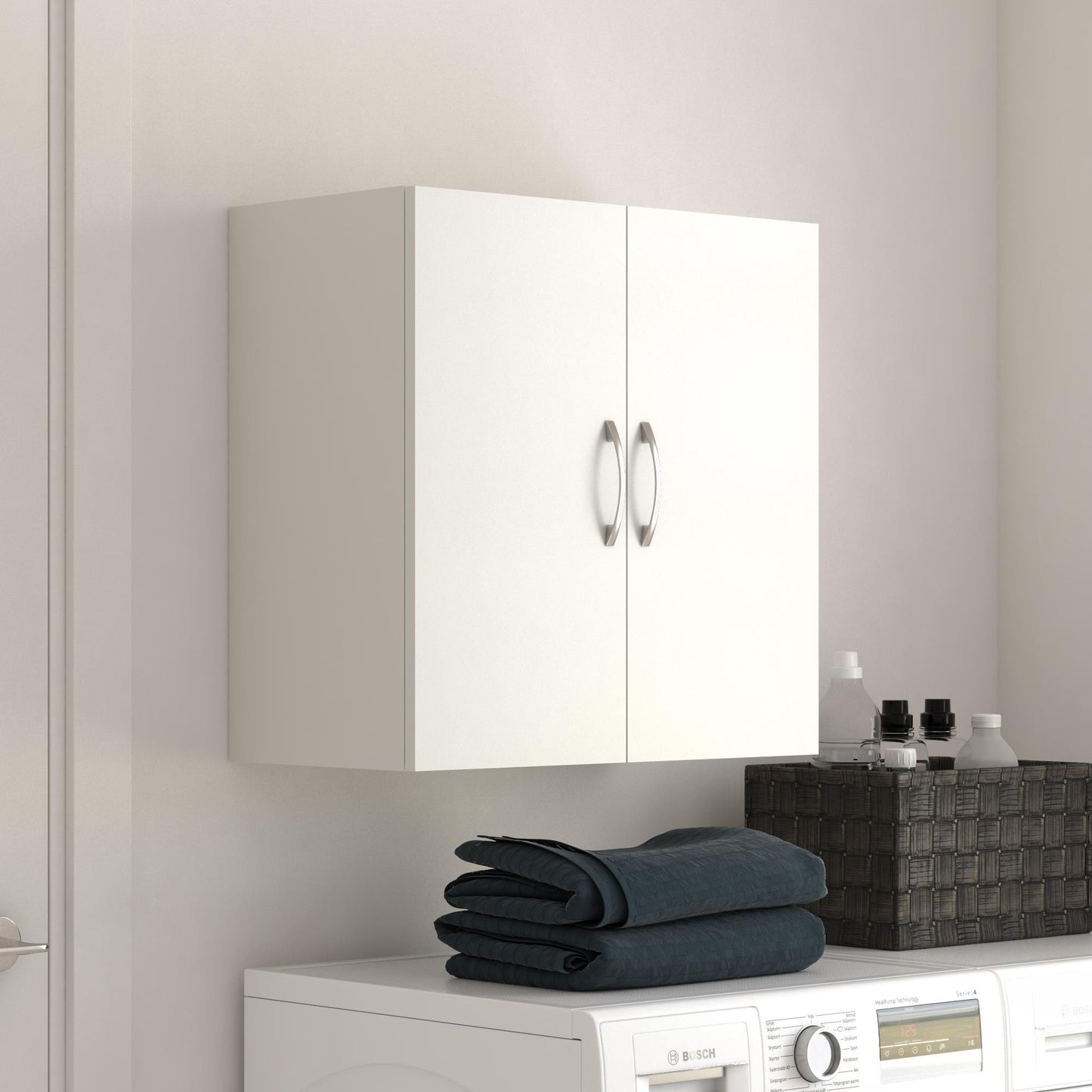 Basin 24 Inch 2 Door Wall Storage Cabinet  - White