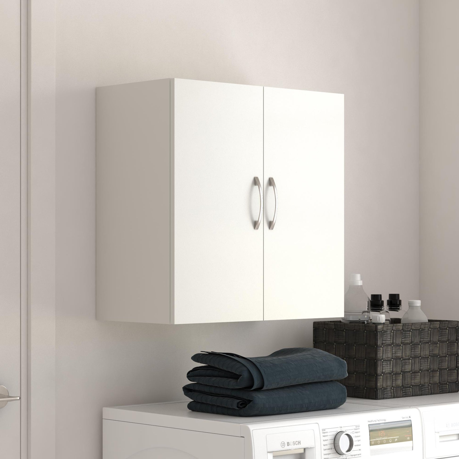 Basin 24 Inch 2 Door Wall Storage Cabinet  - White