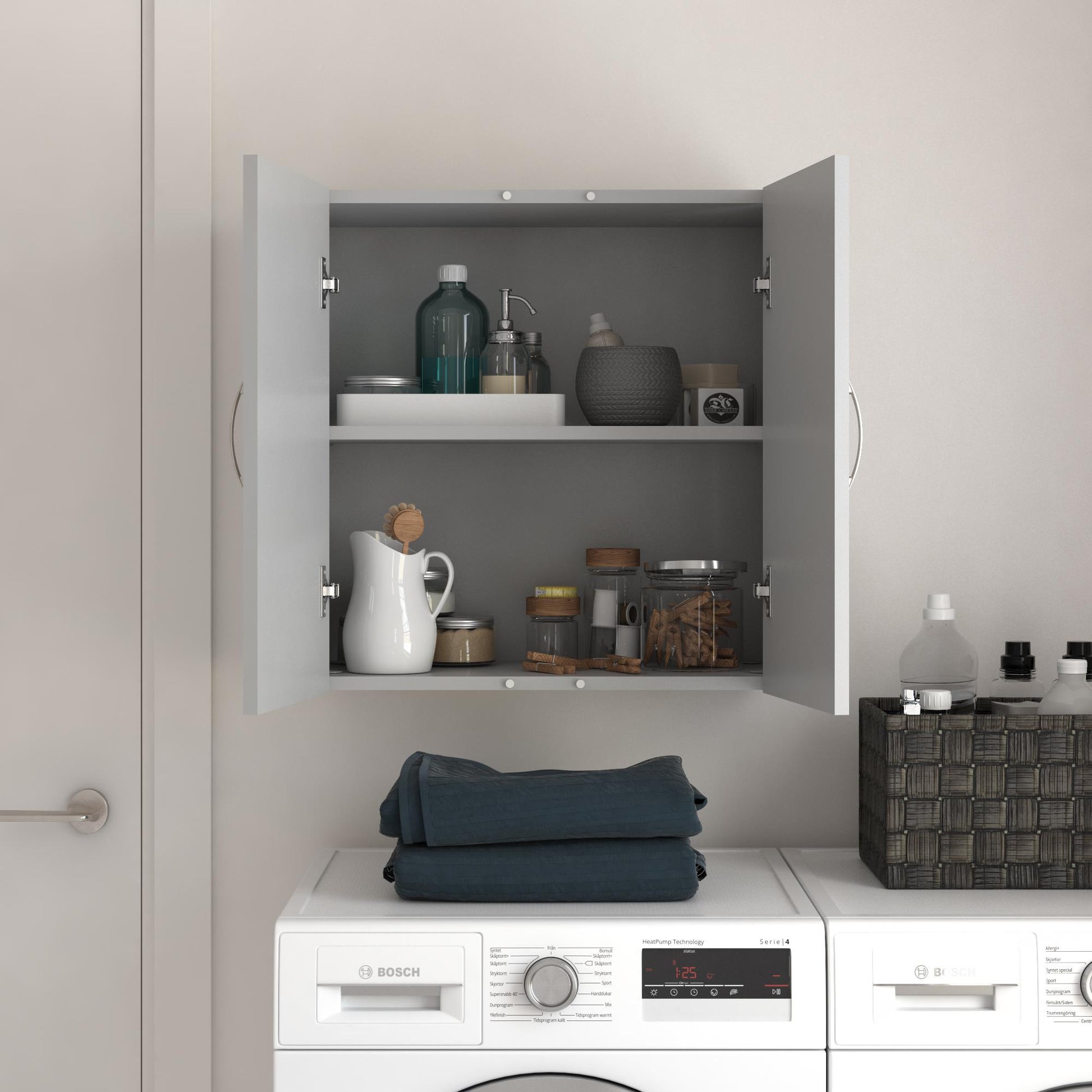 Basin 24 Inch 2 Door Wall Storage Cabinet  - Dove Gray