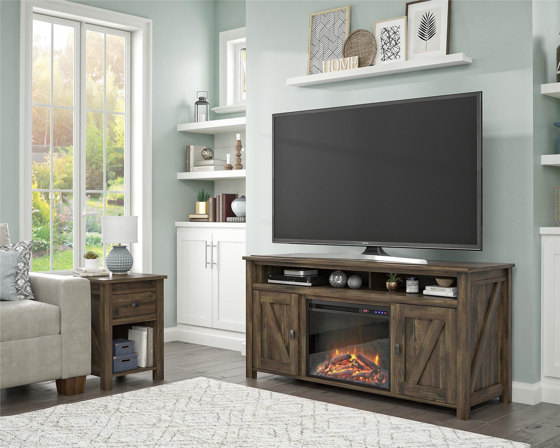 Farmington Rustic Farmhouse Nightstand with 1 Drawer - Rustic