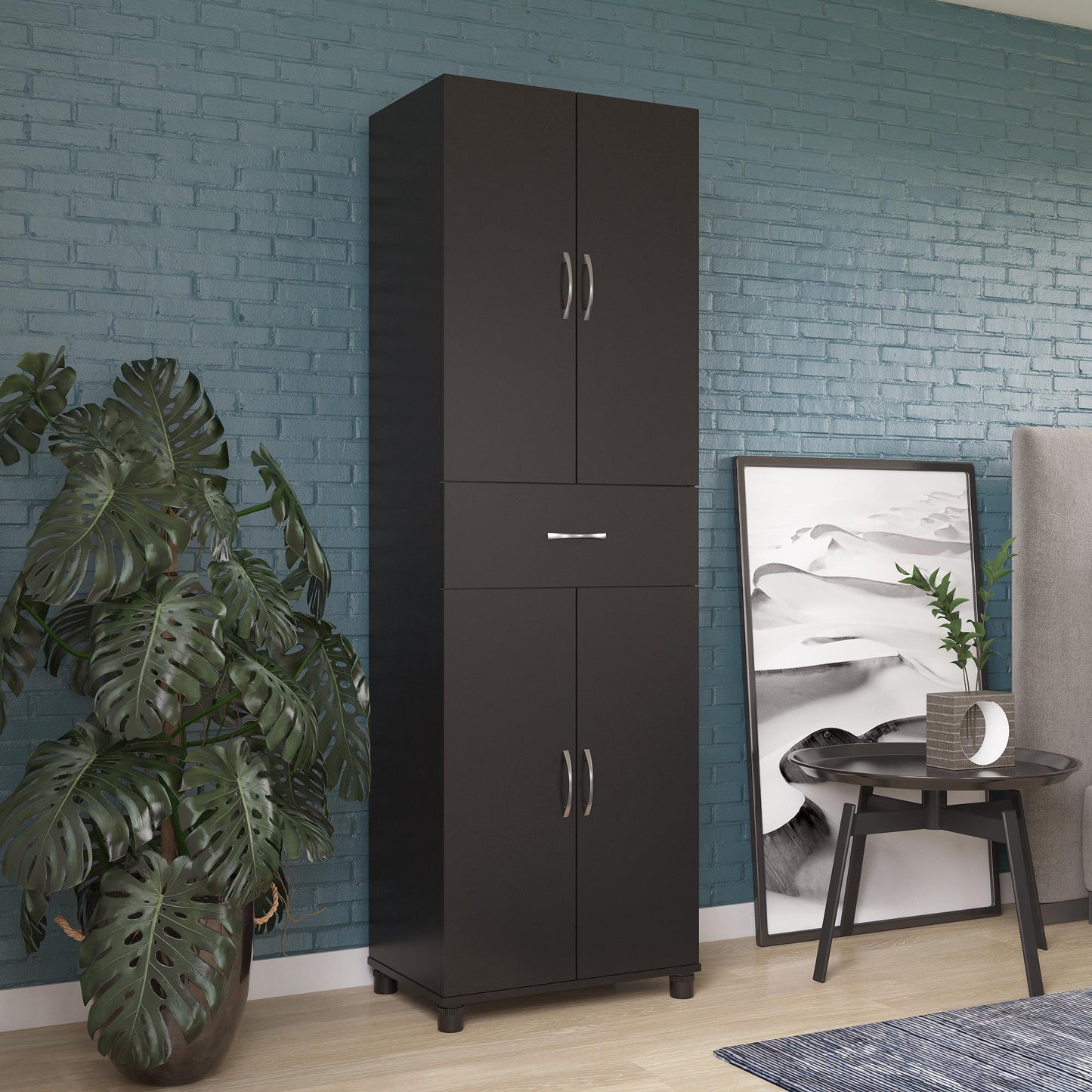 Basin 23.5 Inch Closed Storage Cabinet - Black