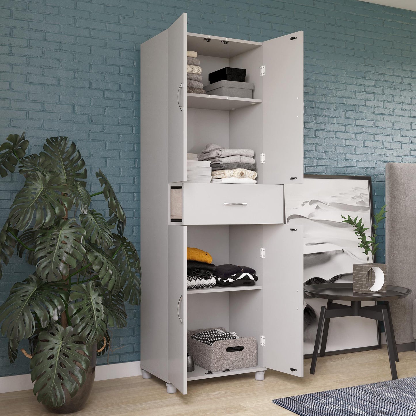 Basin 23.5 Inch Closed Storage Cabinet - Dove Gray