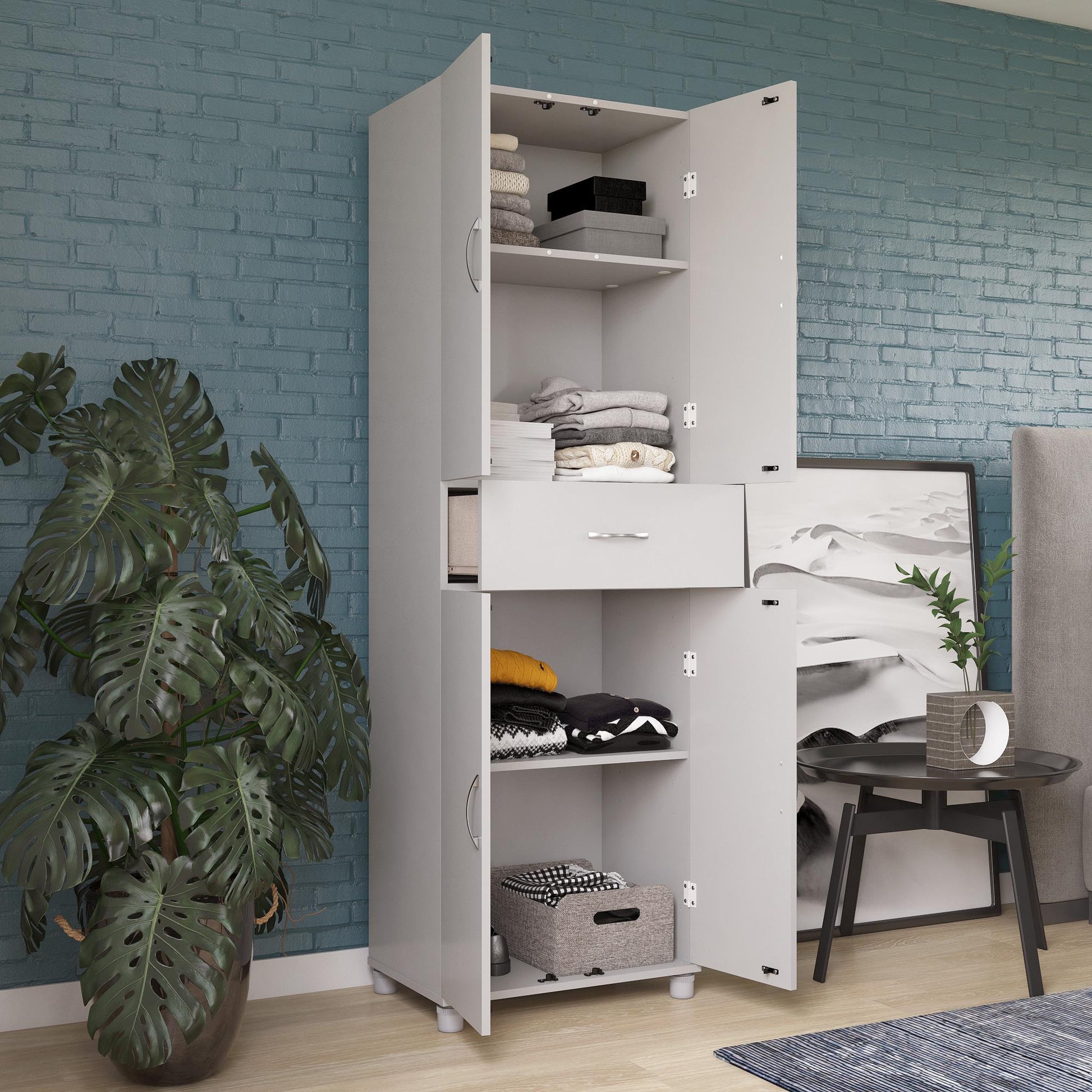 Basin 23.5 Inch Closed Storage Cabinet - Dove Gray