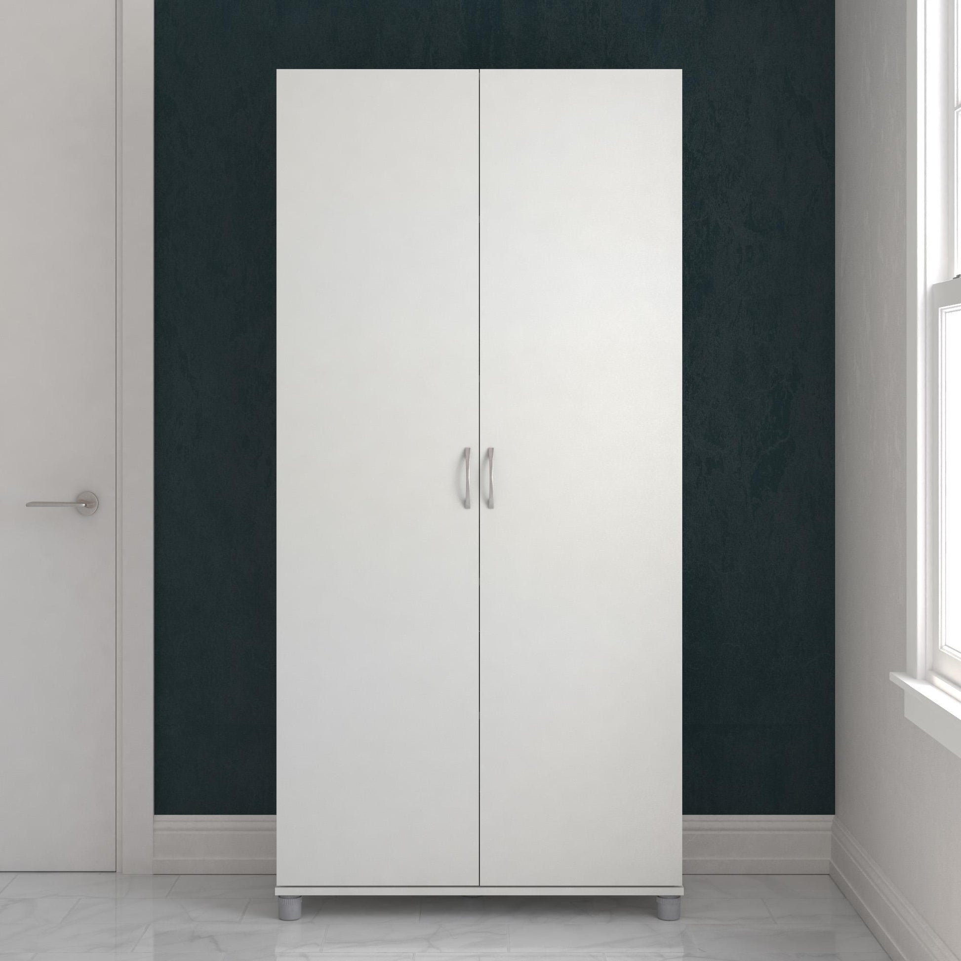 Basin 36 Inch 2 Door Utility Storage Cabinet  - White