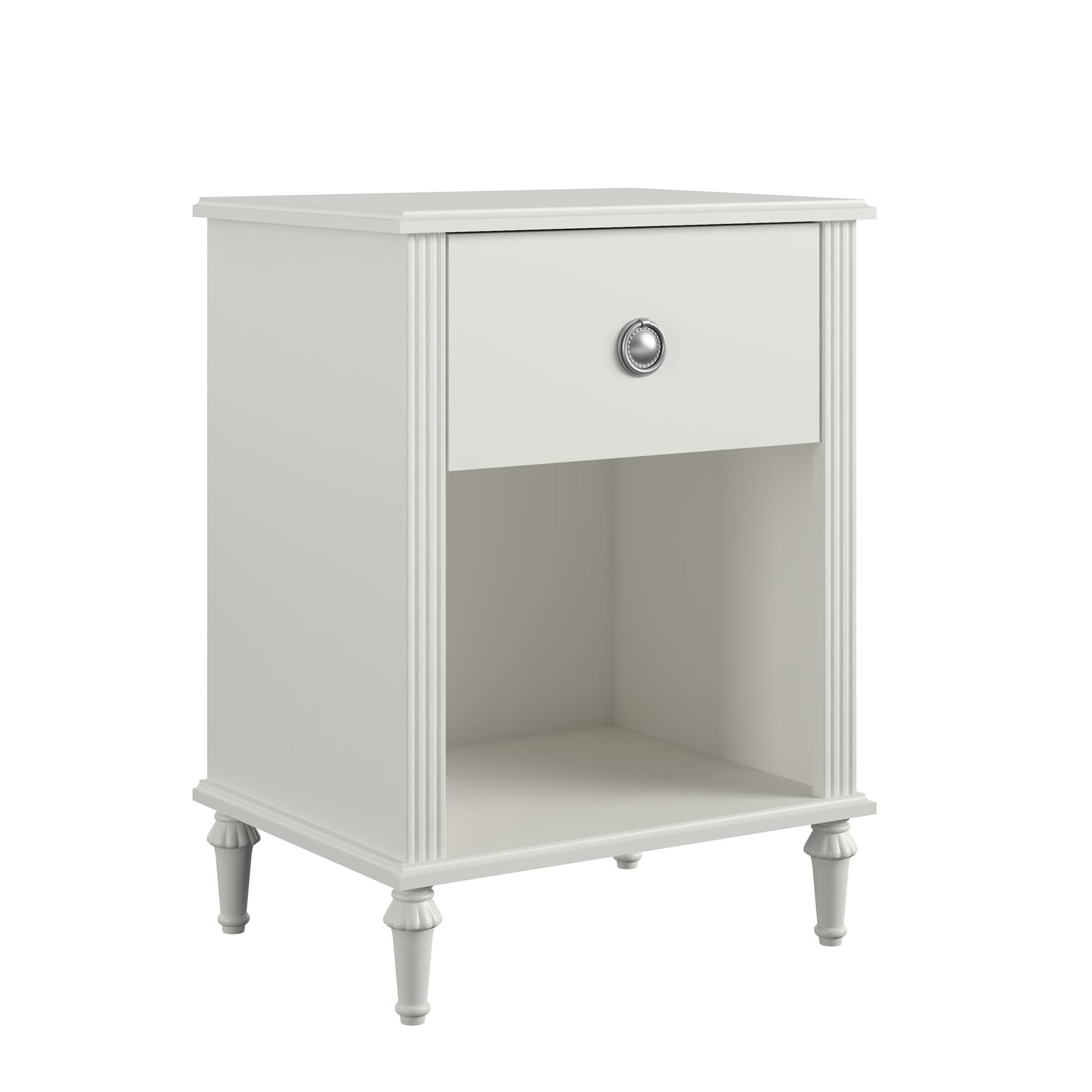 Rowan Valley Arden 1 Drawer Kids’ Nightstand with Open Cubby Space - White