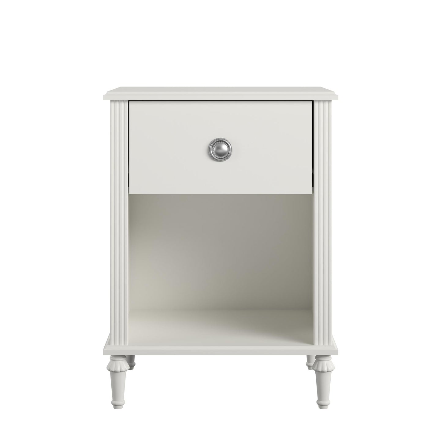 Rowan Valley Arden 1 Drawer Kids’ Nightstand with Open Cubby Space - White