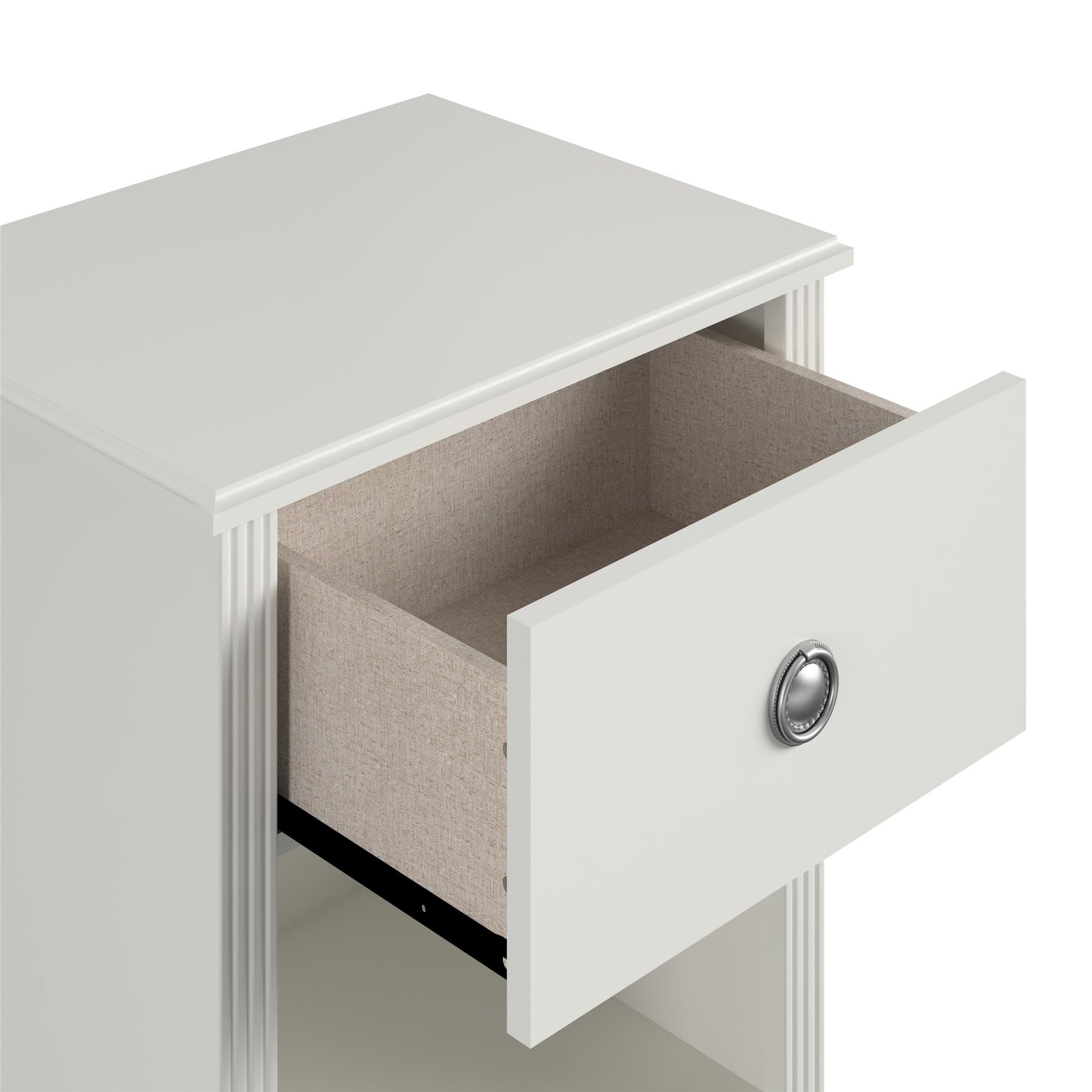 Rowan Valley Arden 1 Drawer Kids’ Nightstand with Open Cubby Space - White