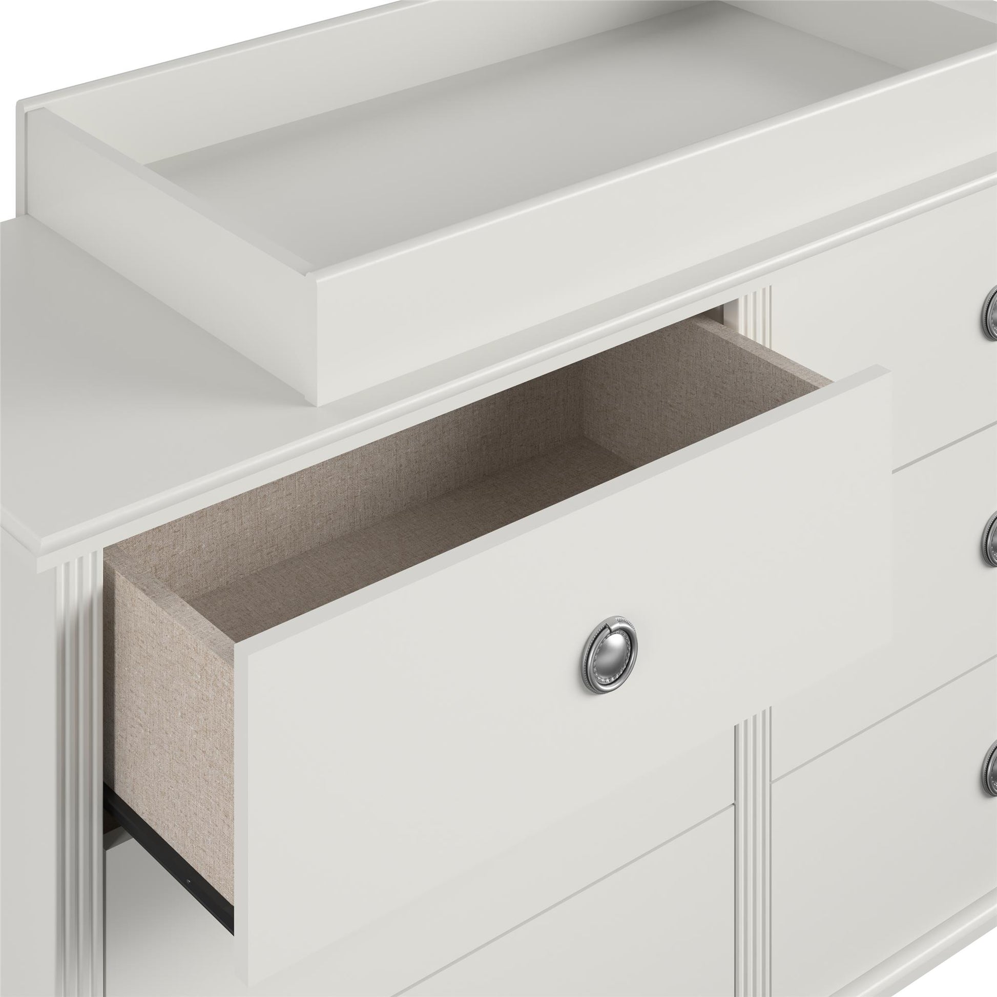 Rowan Valley Arden 6 Drawer Changing Dresser with Topper - White