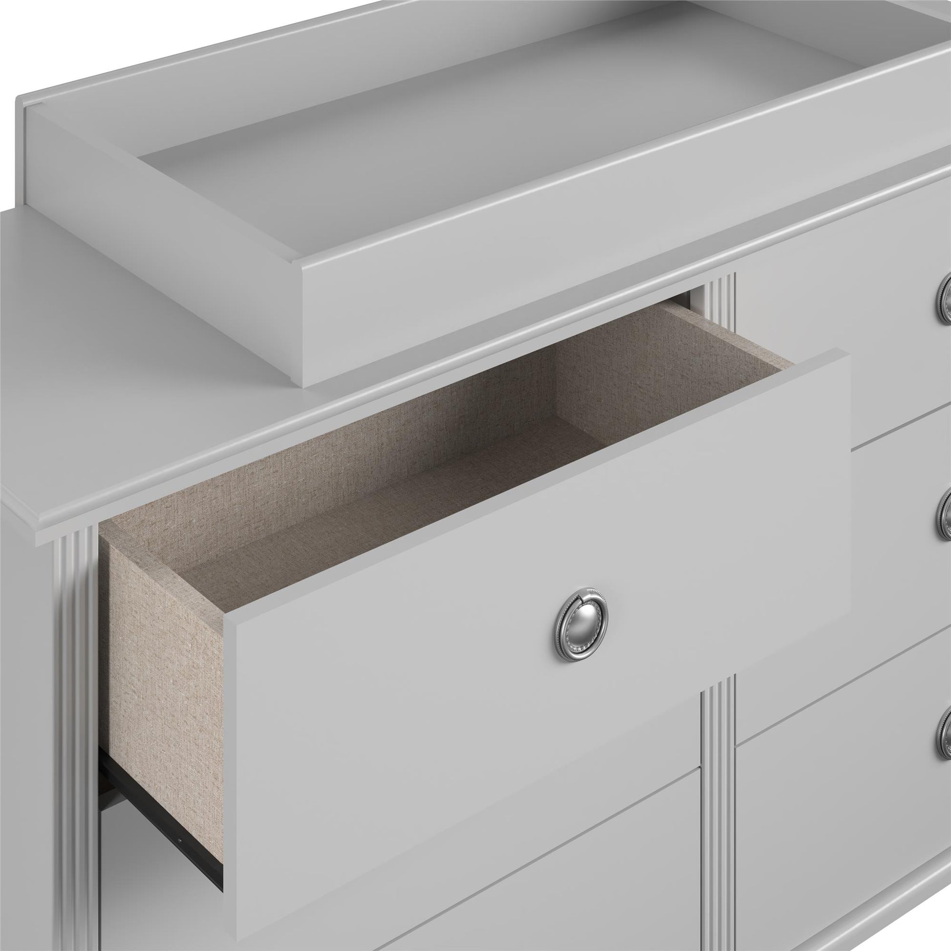Rowan Valley Arden 6 Drawer Changing Dresser with Topper - Dove Gray