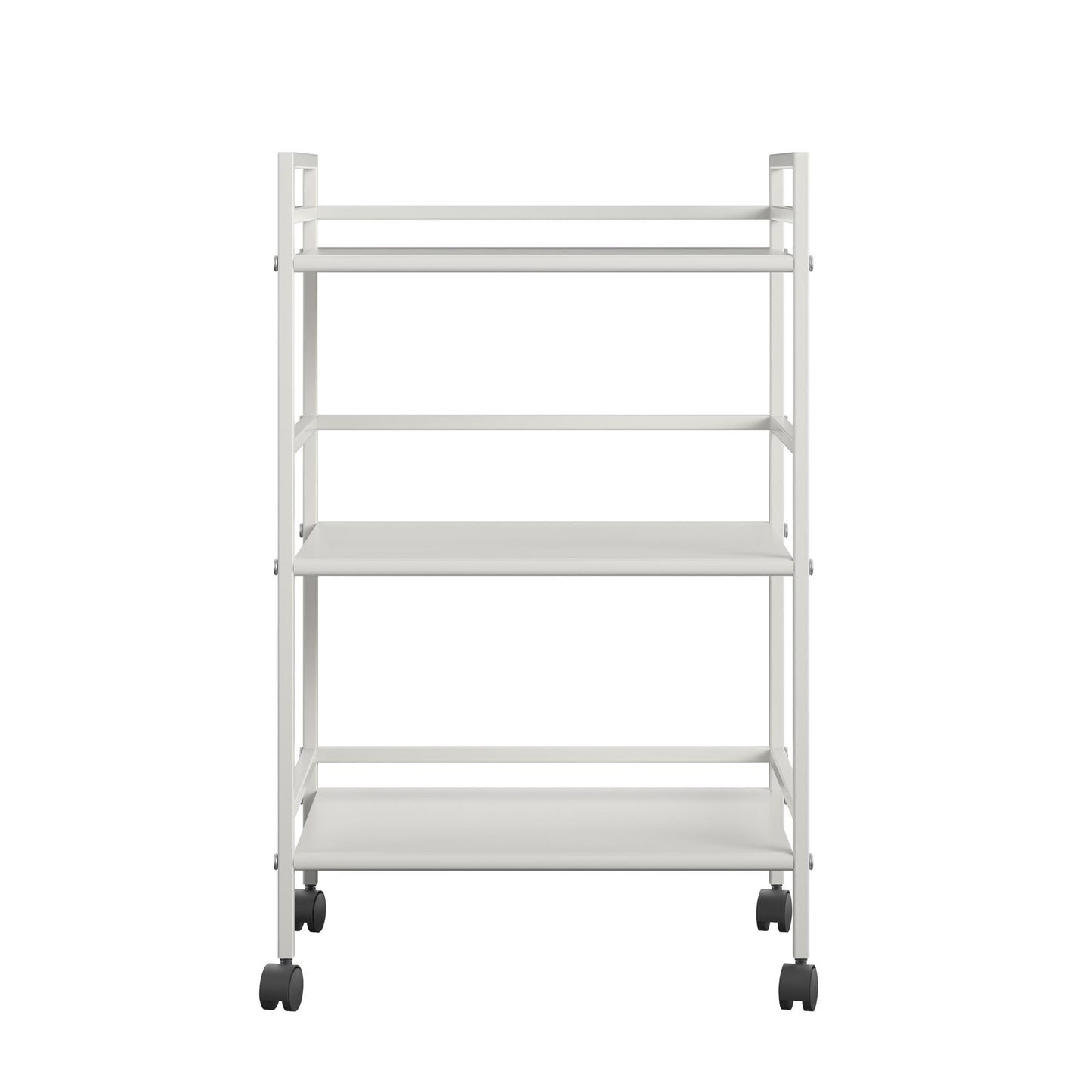 Marshall 3 Shelf Industrial Metal Rolling Utility Cart - White