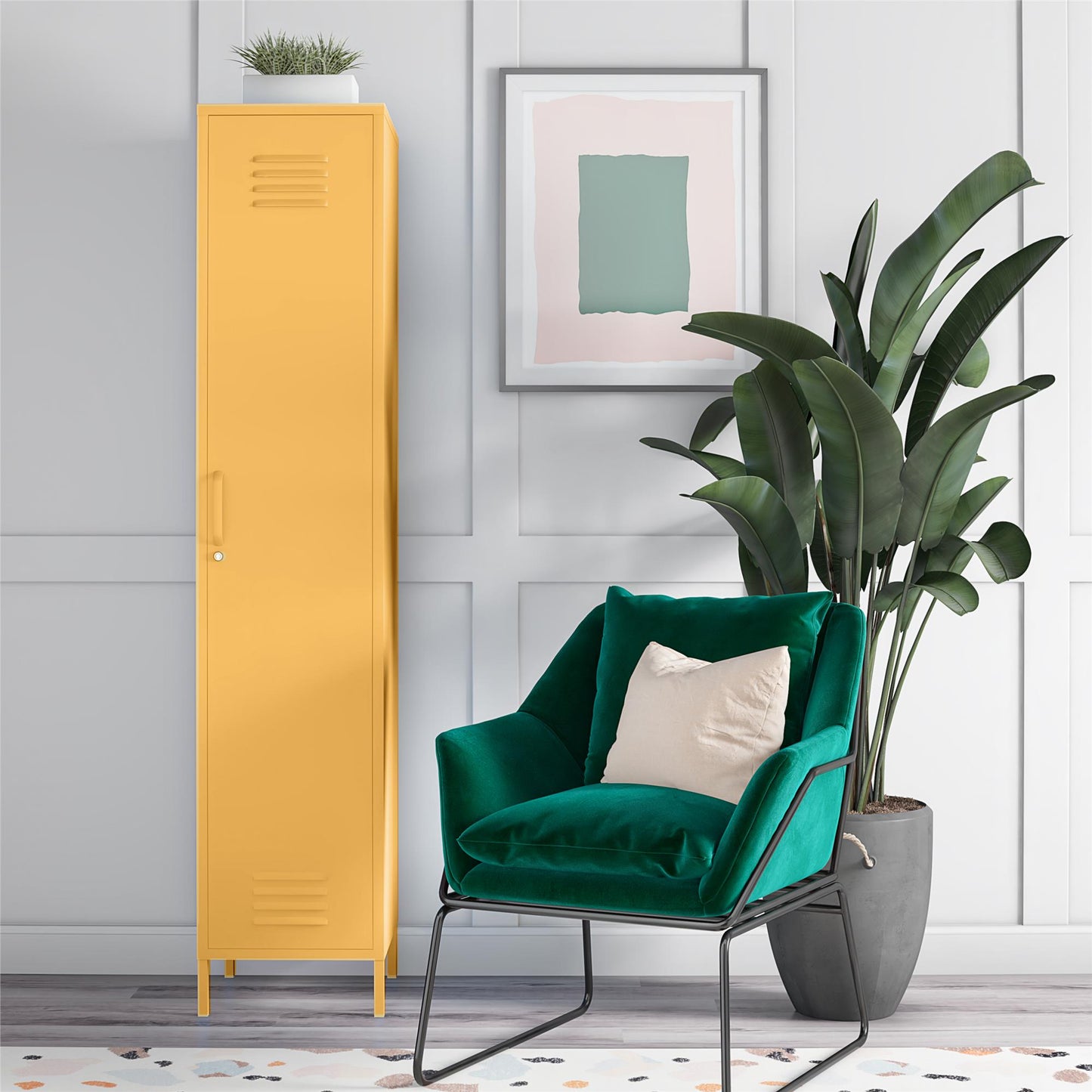 Cache Single Metal Locker Storage Cabinet, Orange - Orange