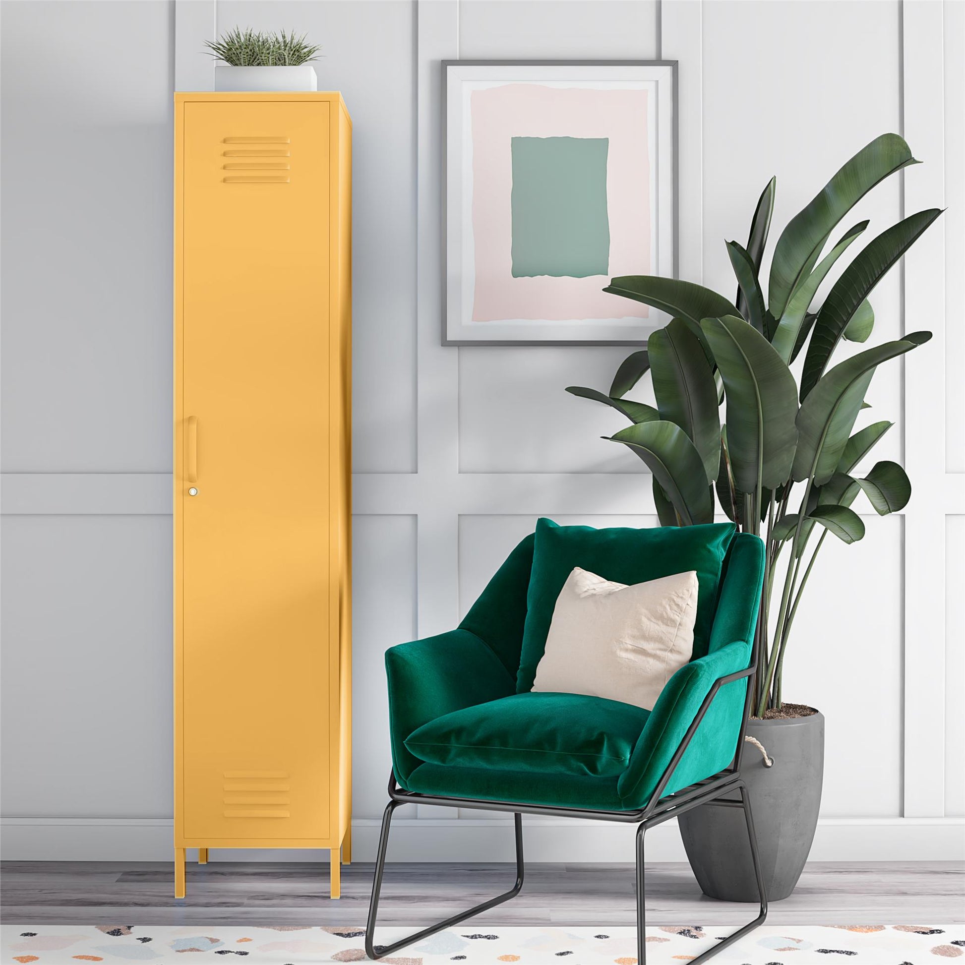 Cache Single Metal Locker Storage Cabinet, Orange - Orange