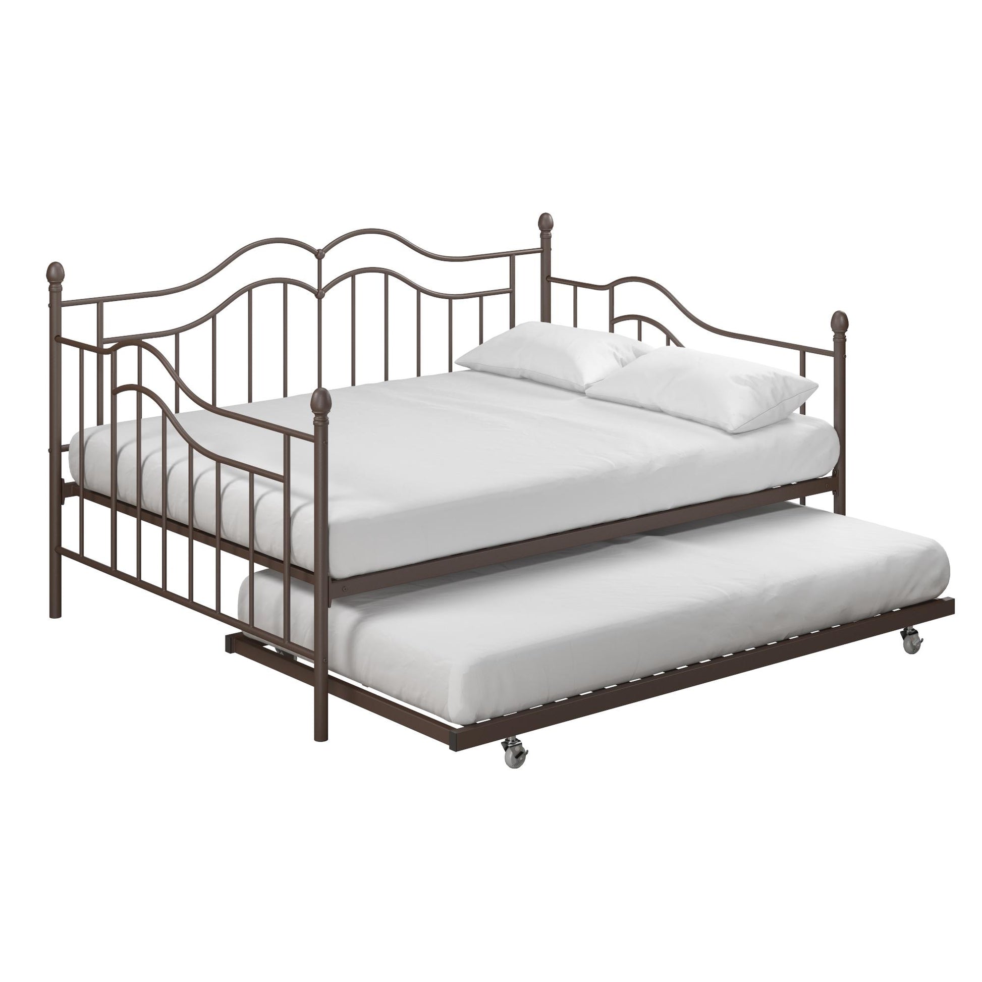 Tokyo Metal Daybed and Trundle Set with Metal Slats - Bronze - Full