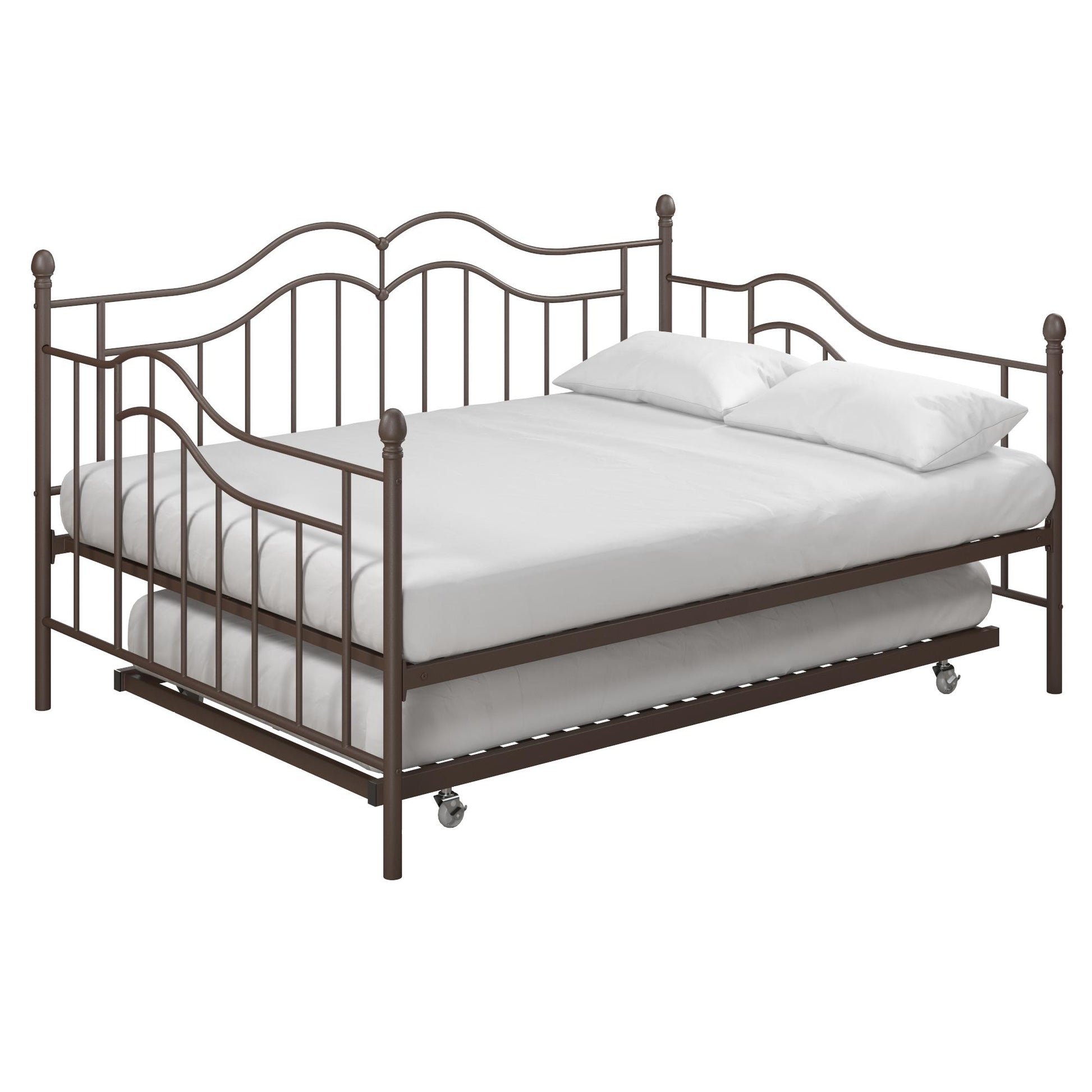 Tokyo Metal Daybed and Trundle Set with Metal Slats - Bronze - Full