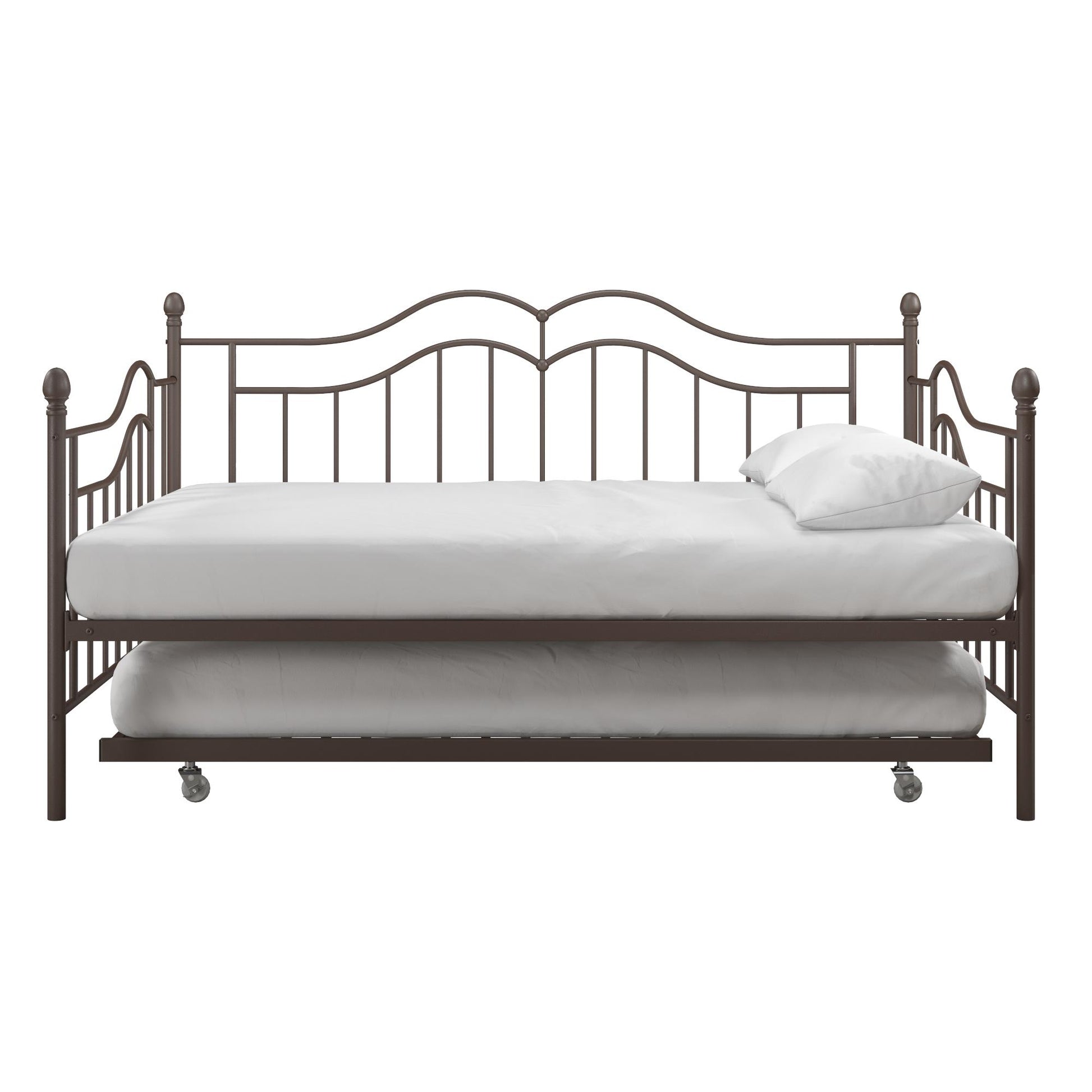 Tokyo Metal Daybed and Trundle Set with Metal Slats - Bronze - Full