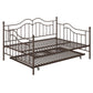Tokyo Metal Daybed and Trundle Set with Metal Slats - Bronze - Full