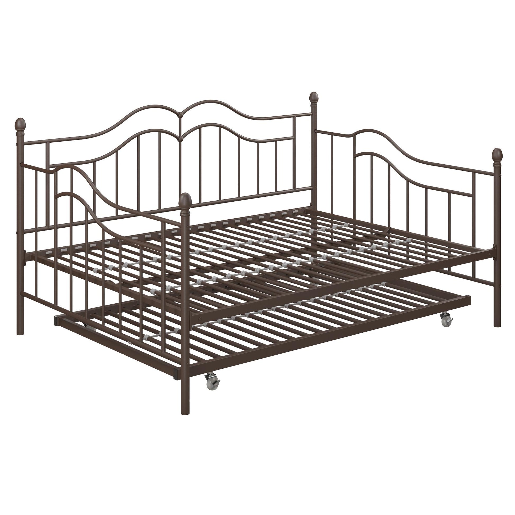 Tokyo Metal Daybed and Trundle Set with Metal Slats - Bronze - Full
