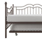Tokyo Metal Daybed and Trundle Set with Metal Slats - Bronze - Full