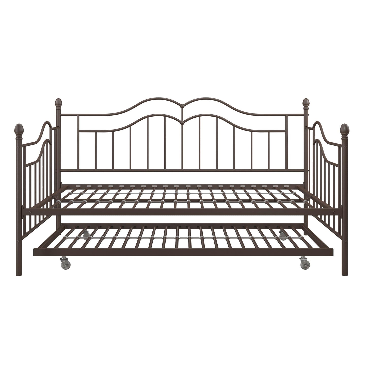 Tokyo Metal Daybed and Trundle Set with Metal Slats - Bronze - Full