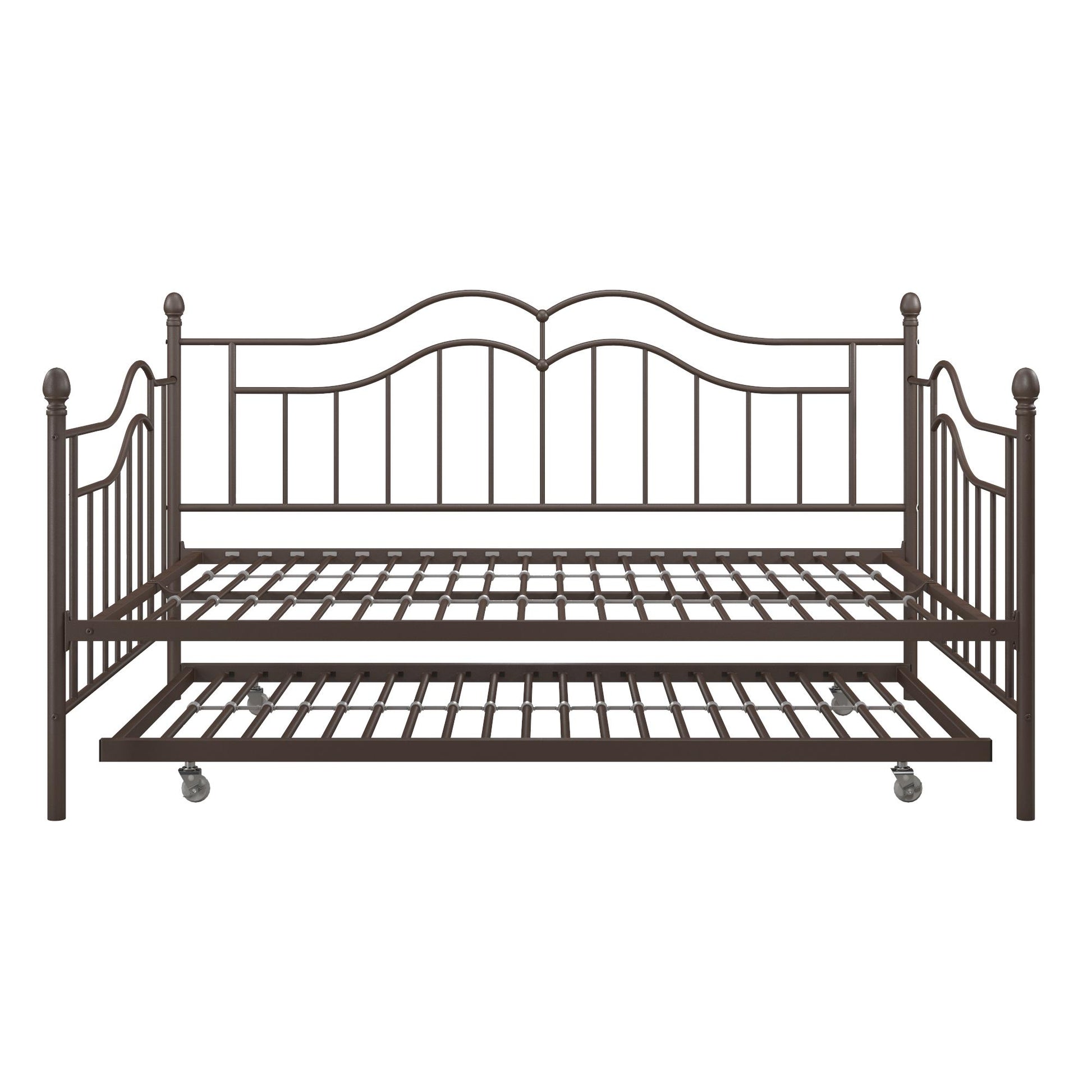 Tokyo Metal Daybed and Trundle Set with Metal Slats - Bronze - Full
