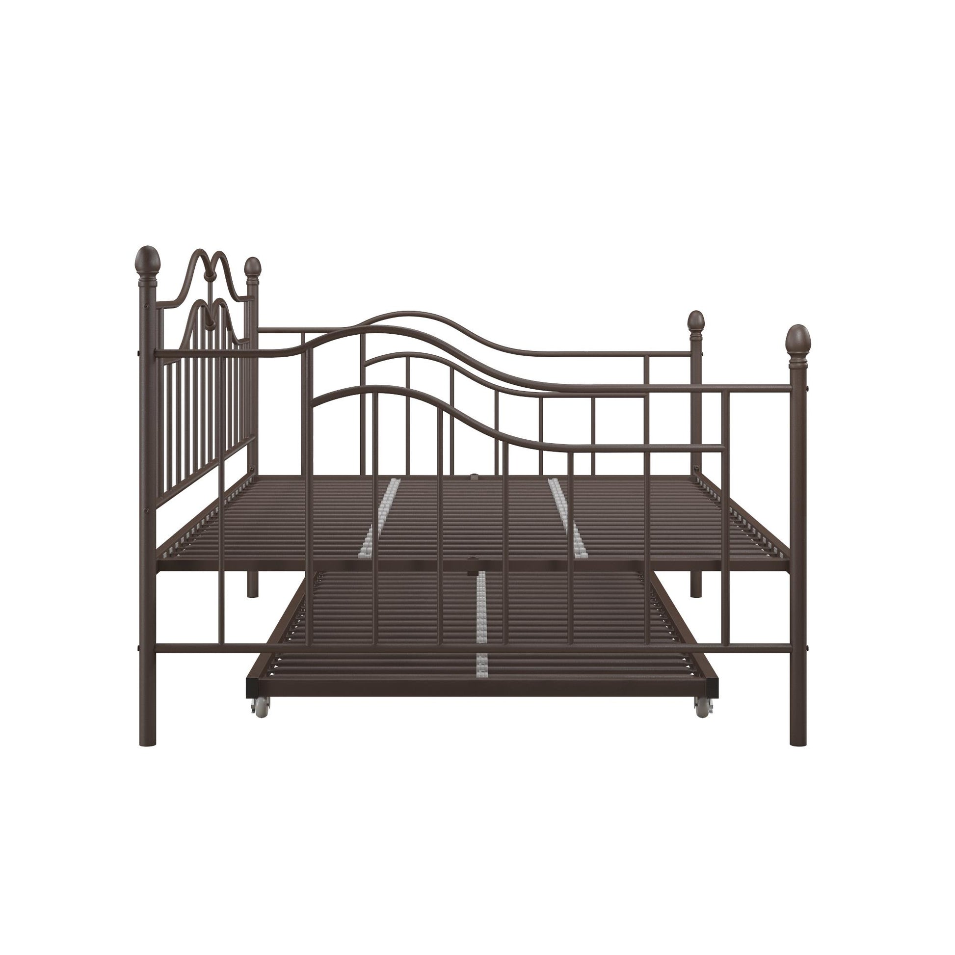 Tokyo Metal Daybed and Trundle Set with Metal Slats - Bronze - Full