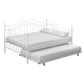 Tokyo Metal Daybed and Trundle Set with Metal Slats - White - Full