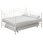 Tokyo Metal Daybed and Trundle Set with Metal Slats - White - Full