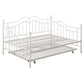 Tokyo Metal Daybed and Trundle Set with Metal Slats - White - Full