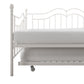Tokyo Metal Daybed and Trundle Set with Metal Slats - White - Full