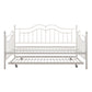 Tokyo Metal Daybed and Trundle Set with Metal Slats - White - Full