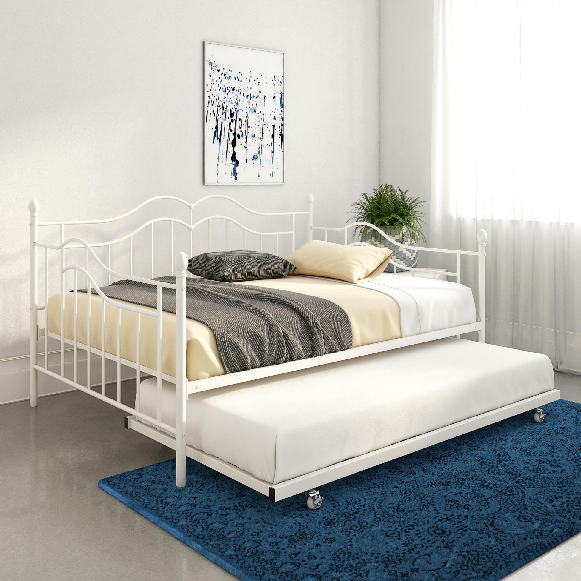 Tokyo Metal Daybed and Trundle Set with Metal Slats - Bronze - Twin