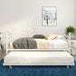 Tokyo Metal Daybed and Trundle Set with Metal Slats - White - Full