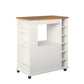 Williams Mobile Kitchen Cart with Wine Bottle Storage - White