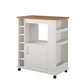 Williams Mobile Kitchen Cart with Wine Bottle Storage - White
