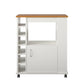 Williams Mobile Kitchen Cart with Wine Bottle Storage - White