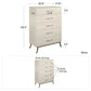 Monarch Hill Clementine 5 Drawer Dresser with Clear Acrylic Handles - Ivory Oak