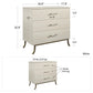 Monarch Hill Clementine 3 Drawer Dresser with Clear Acrylic Handles - Ivory Oak