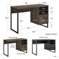 Candon Computer Desk with Filing Cabinet Drawer and Shelves - Medium Brown