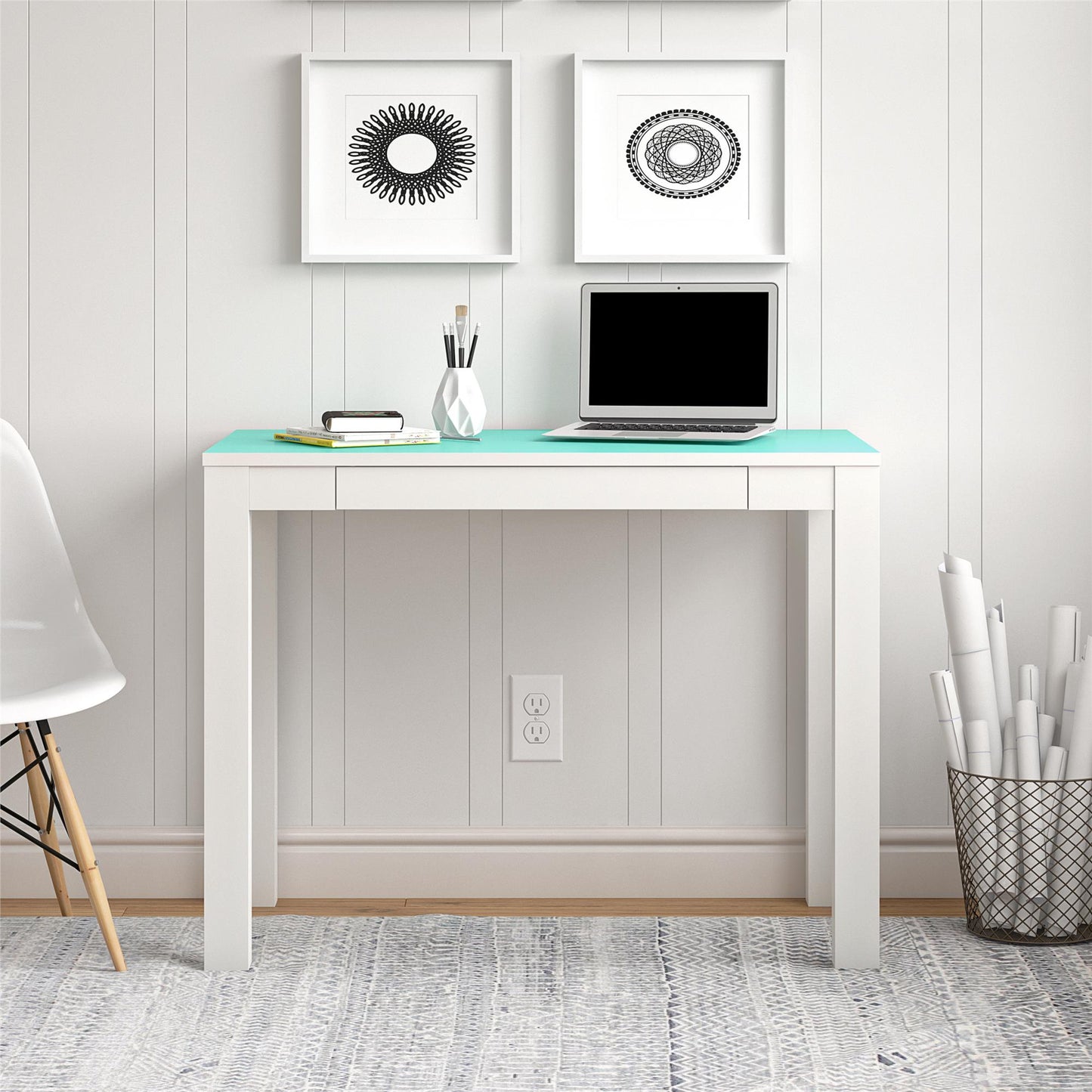 Parsons Computer Desk with Drawer - Spearmint