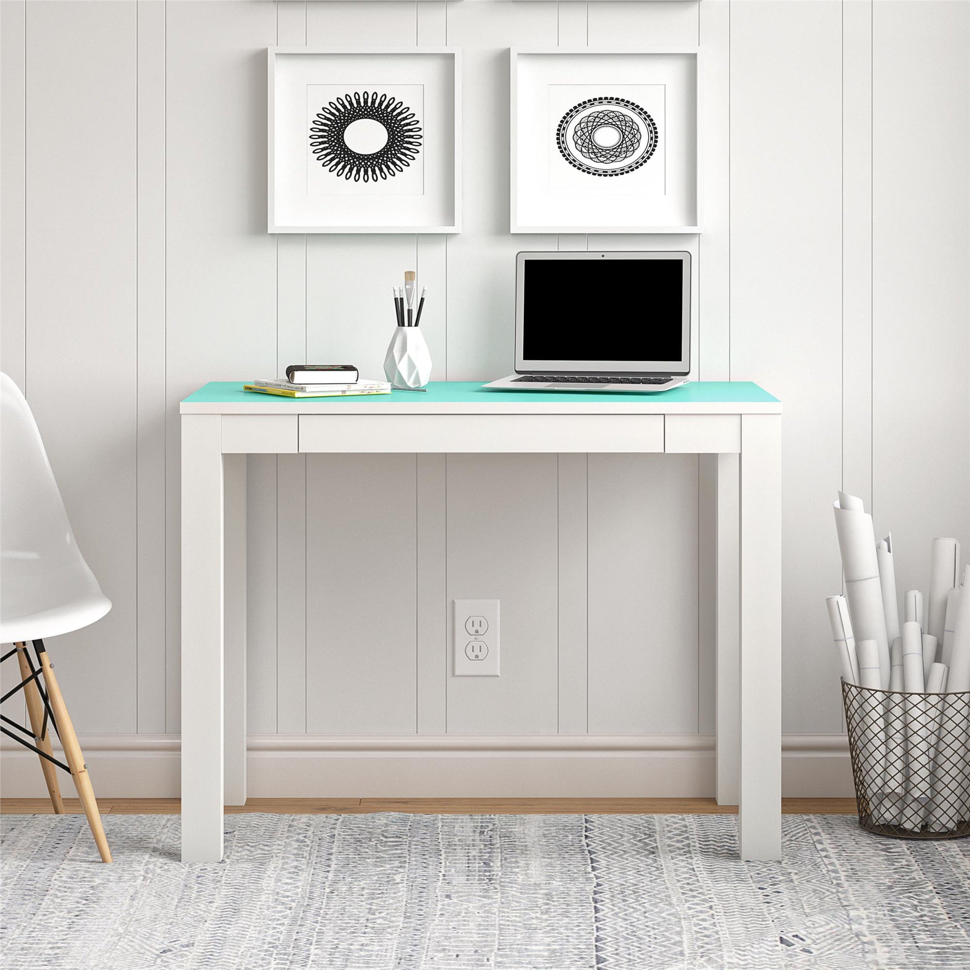 Parsons Computer Desk with Drawer - Spearmint