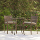 3 Piece High Top Bistro Wicker Patio Table and Chairs Set - Brown