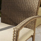3 Piece High Top Bistro Wicker Patio Table and Chairs Set - Brown
